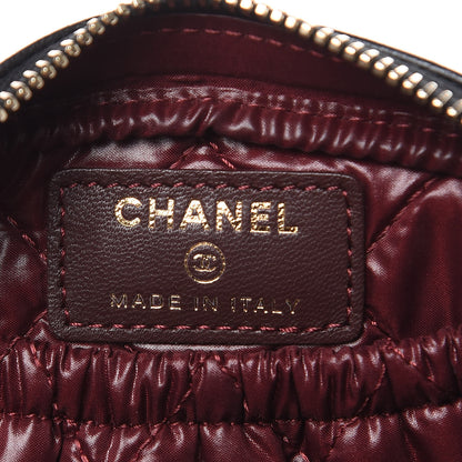 Chanel Lambskin Quilted Small Curvy Pouch Cosmetic Case Black 6 of 12