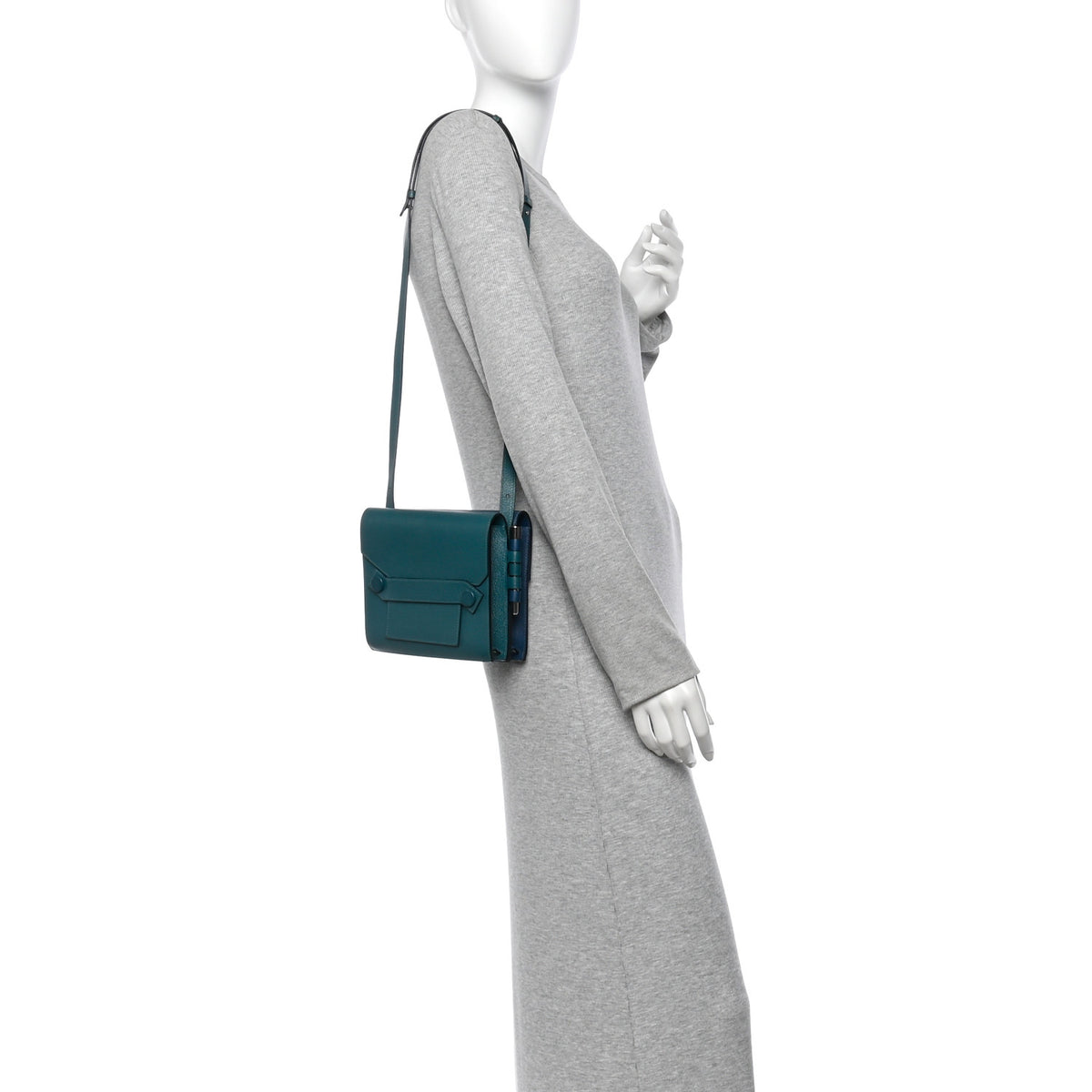 Hermes Evercolor Twins Bag Deep Blue Vert Bosphore 2 of 10