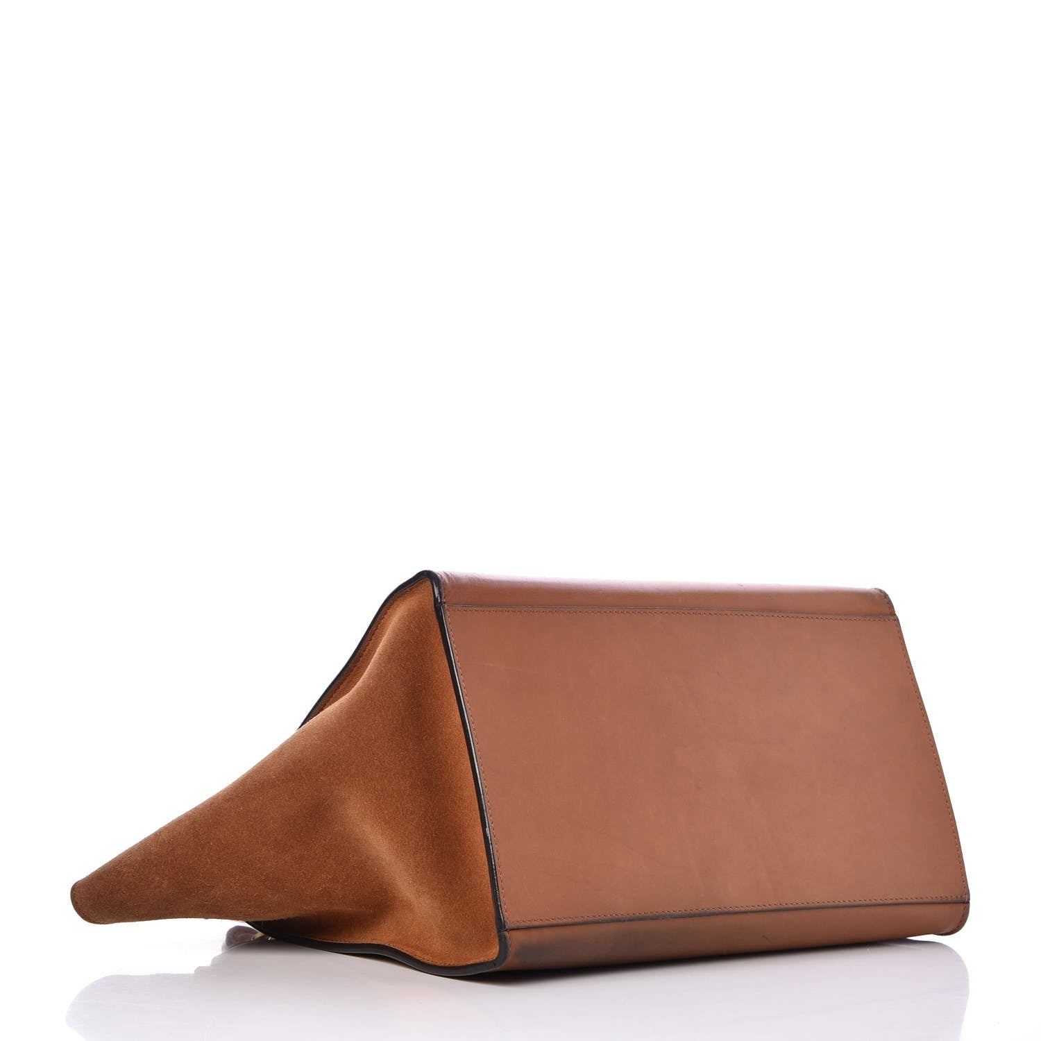 Celine Natural Calfskin Suede Medium Trapeze Tan 4 of 12