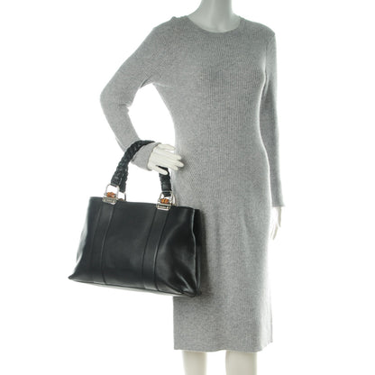 Gucci Pebbled Calfskin Medium Bamboo Bar Tote Black 2 of 7
