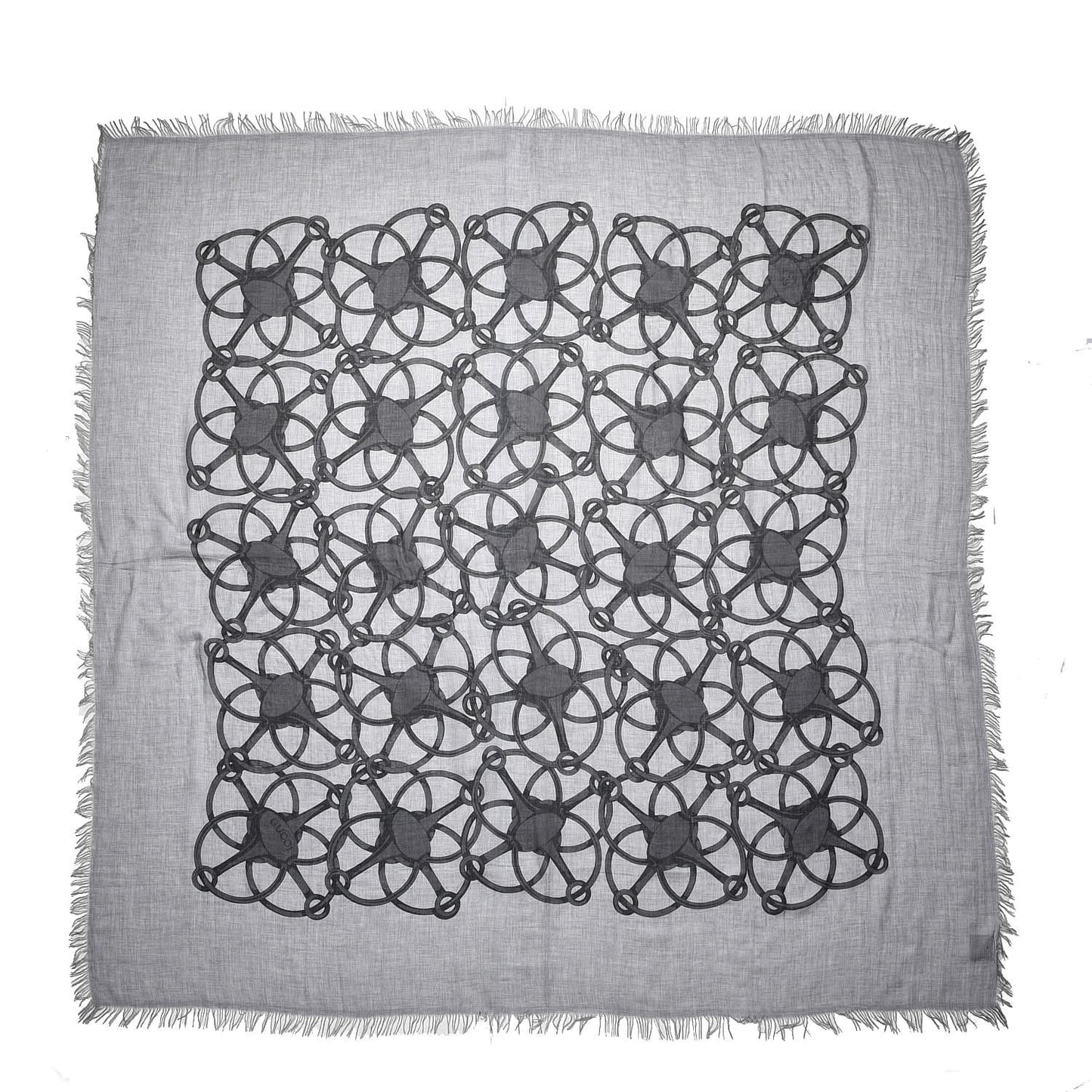 Modal Wool Hildash Square Shawl Zinc Medium Grey