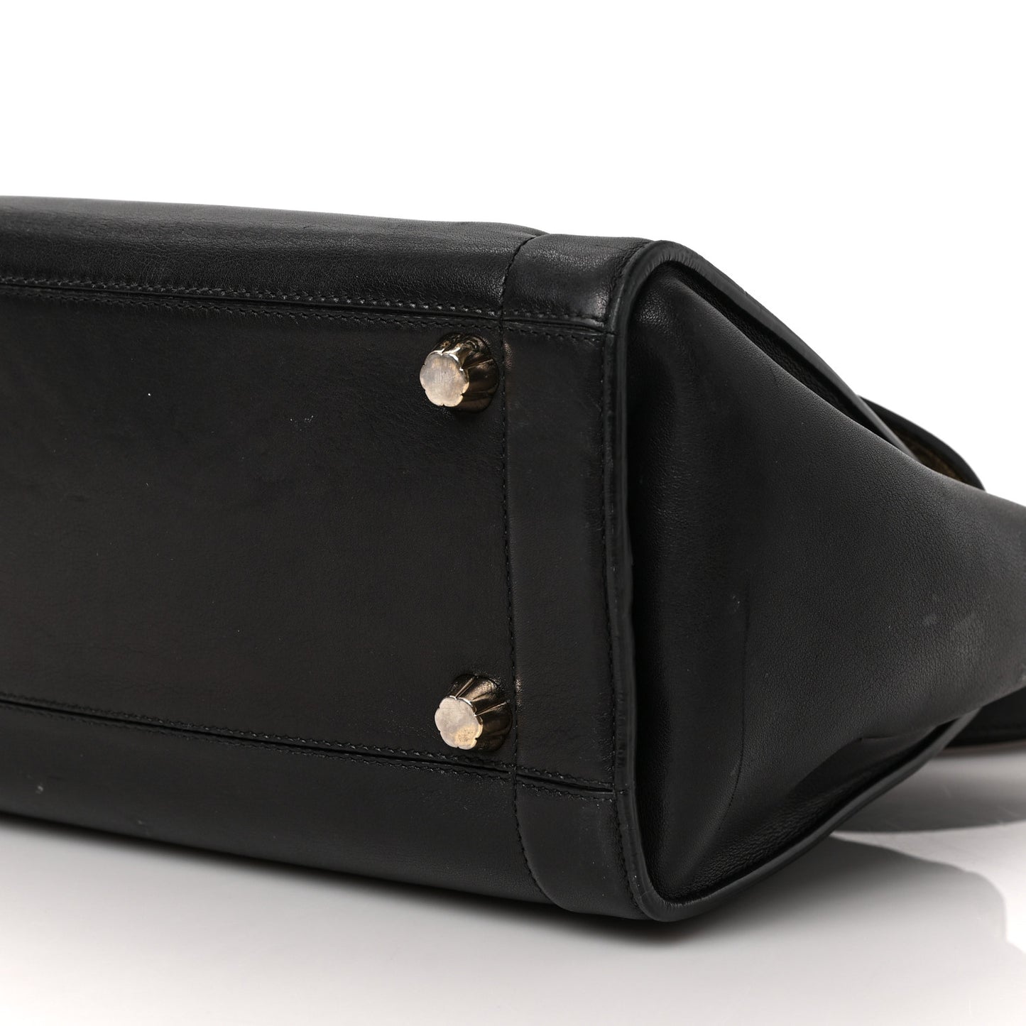 Calfskin Sofia Rainbow Top Handle Bag Black