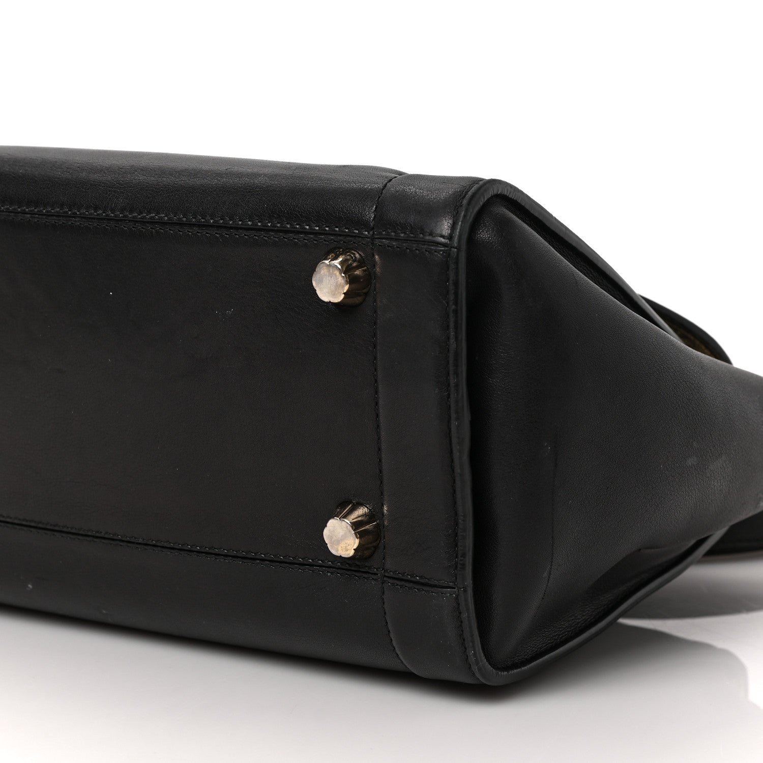 Salvatore Ferragamo Calfskin Sofia Rainbow Top Handle Bag Black 8 of 8