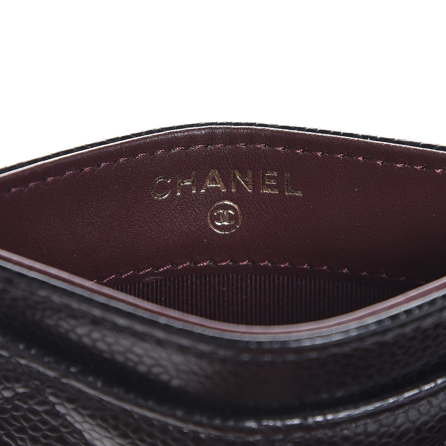 Caviar Quilted Card Holder Black
