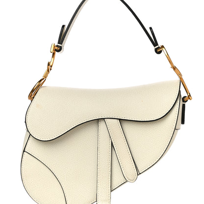 Christian Dior Grained Calfskin Saddle Bag White 8 of 16