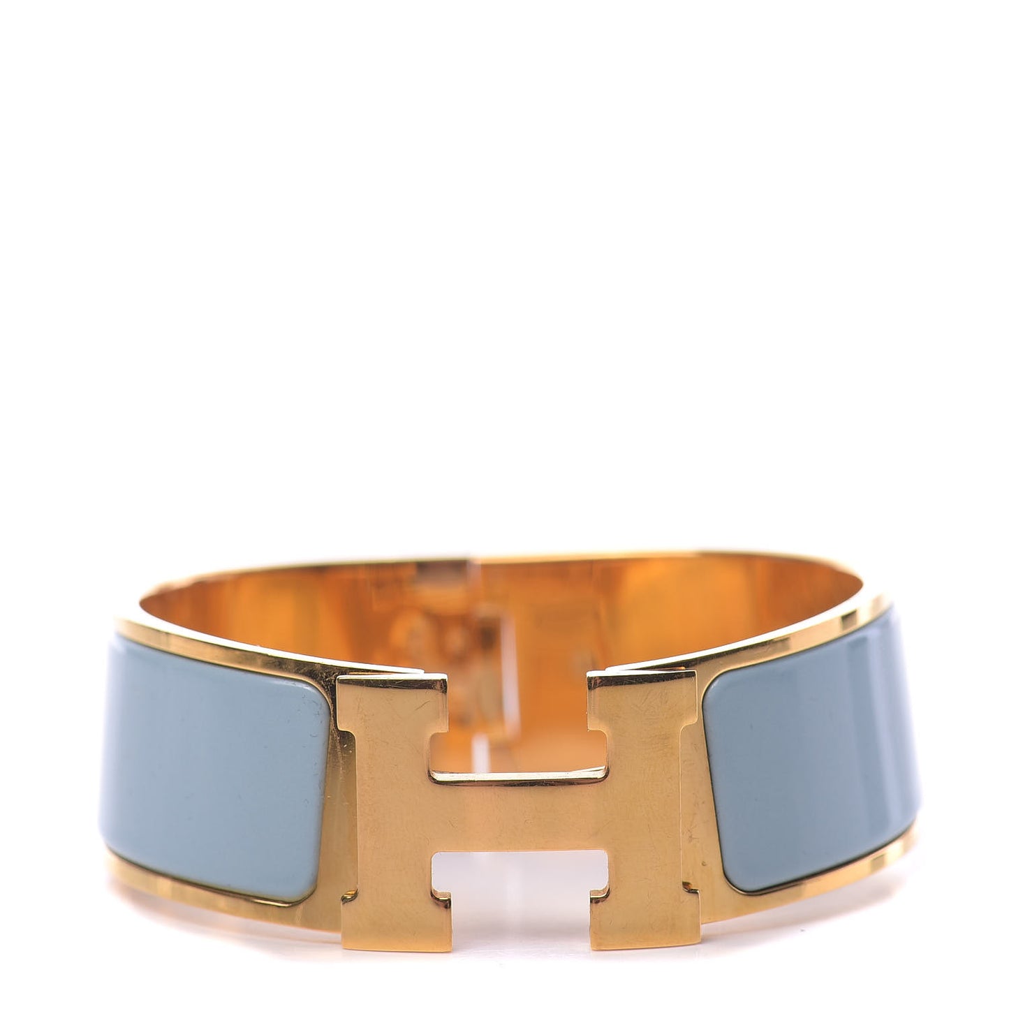 Enamel Clic Clac H Wide Bracelet PM Aigue Marine