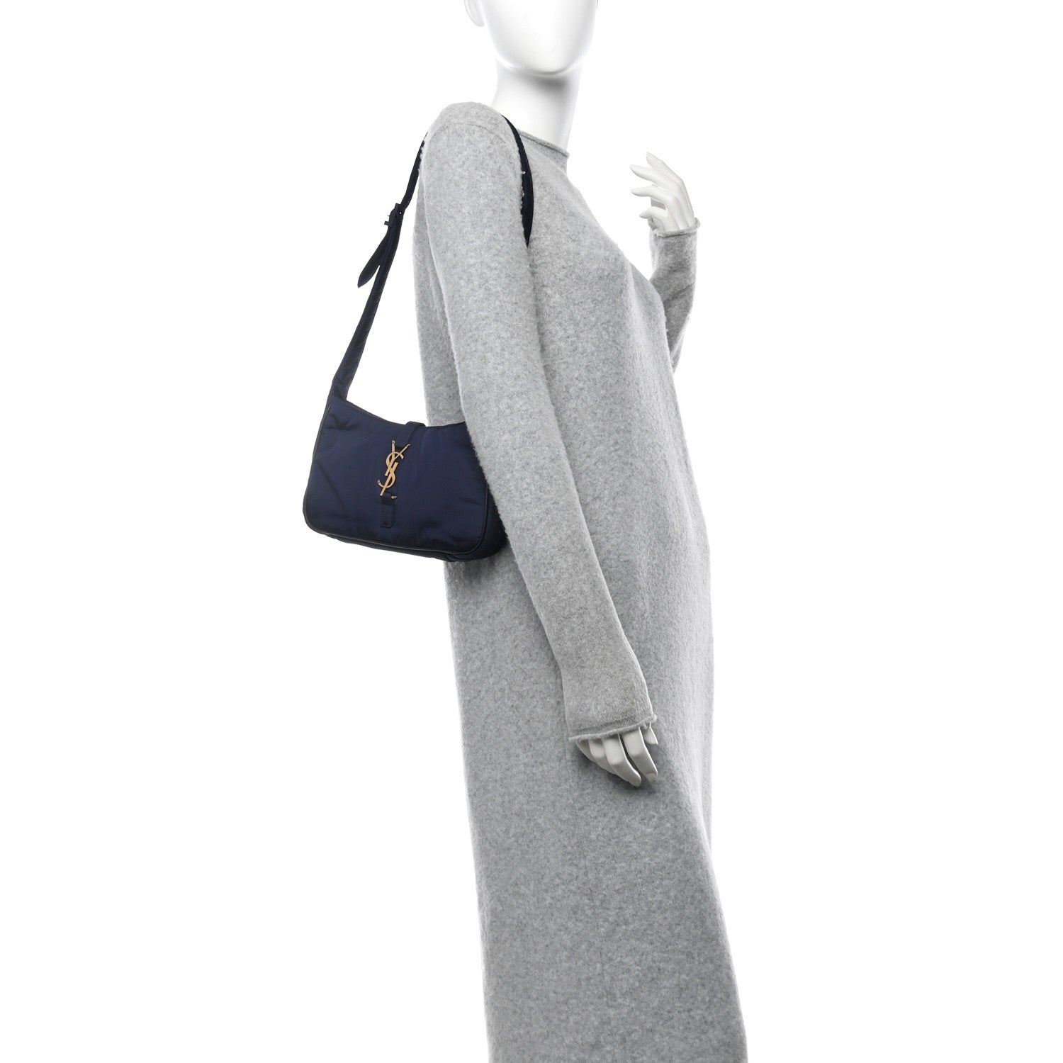 Saint Laurent Econyl Nylon Le 5 A 7 Hobo Navy 2 of 10