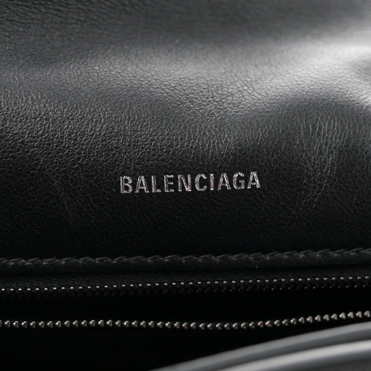Balenciaga Crushed Calfskin Monochrome Medium Crush Chain Bag Black 6 of 10