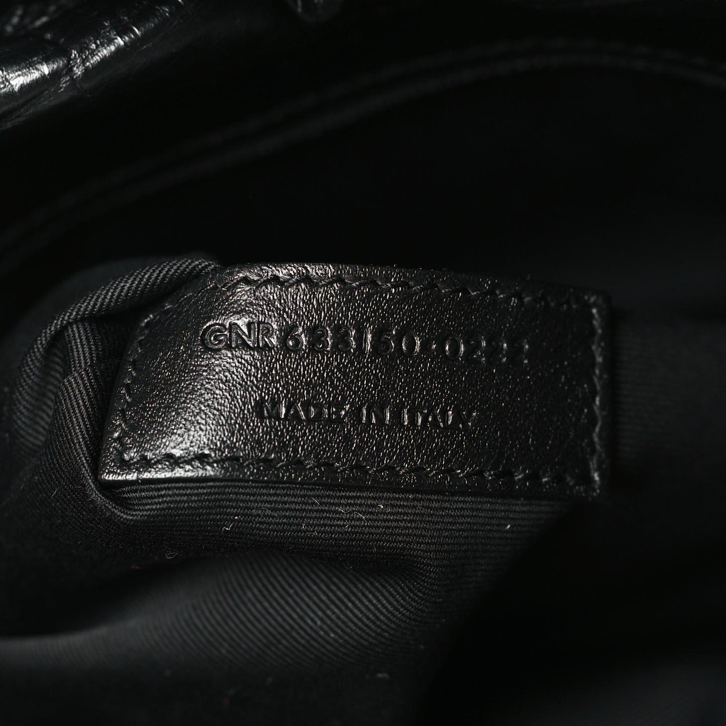 Crocodile Embossed Lambskin Monogram Medium Niki Chain Satchel Black