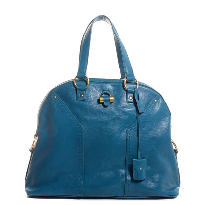 Saint Laurent Leather Oversized Muse Turquoise 1 of 9