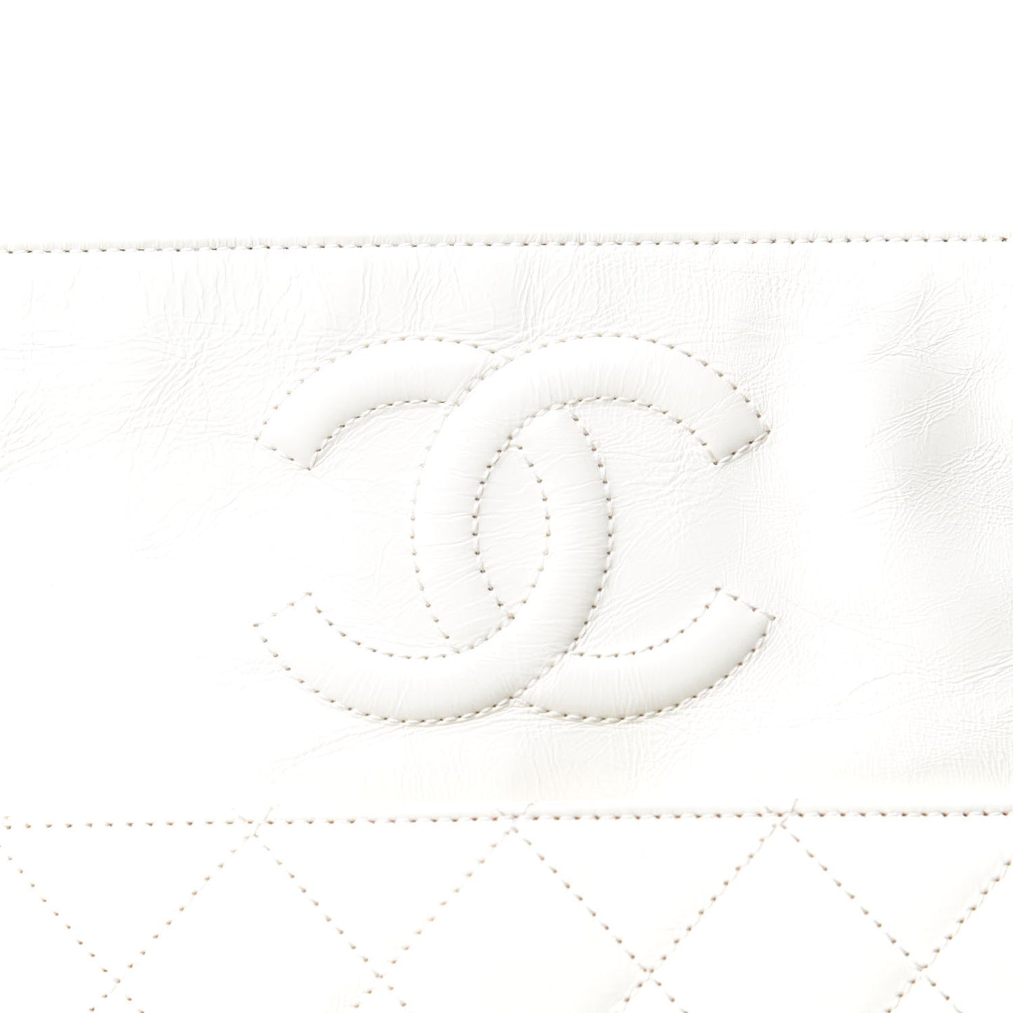 Crumpled Calfskin En Vogue Rope Hobo Bag White