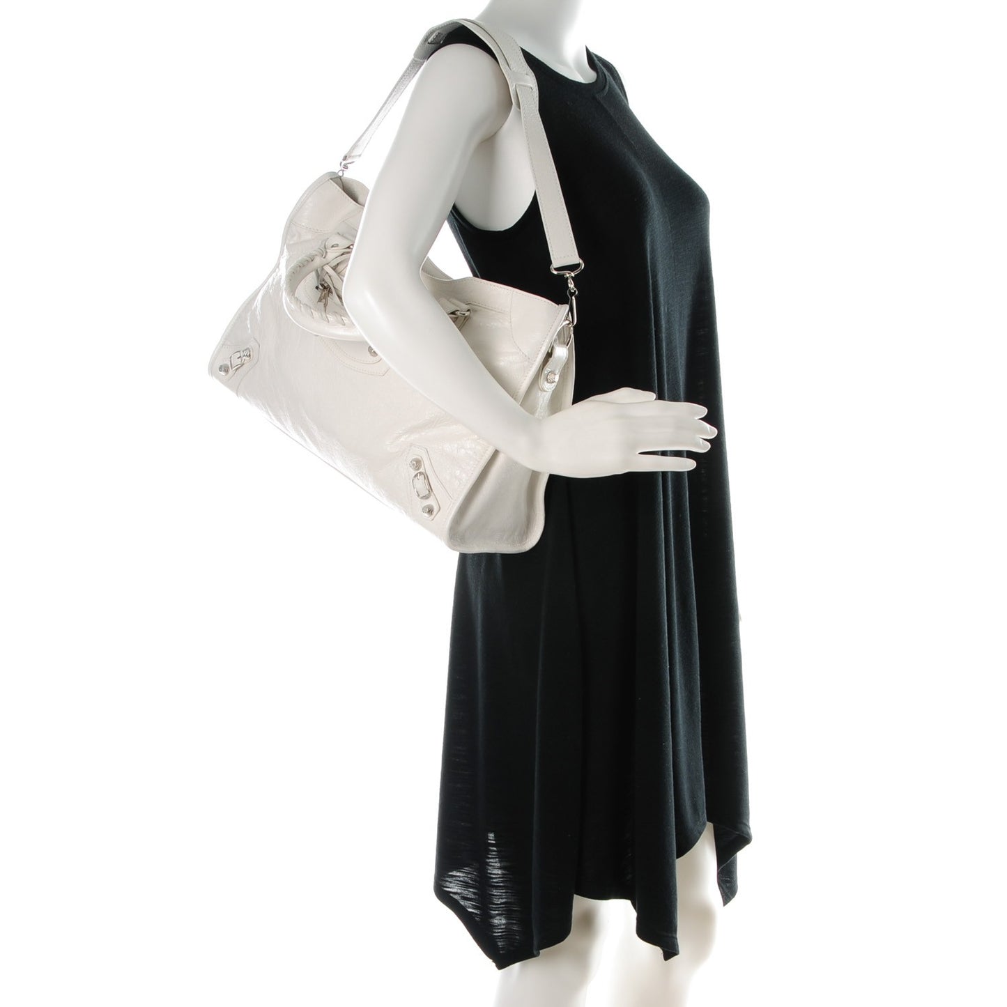 Agneau Giant 12 Silver Hardware City Creme Ivory