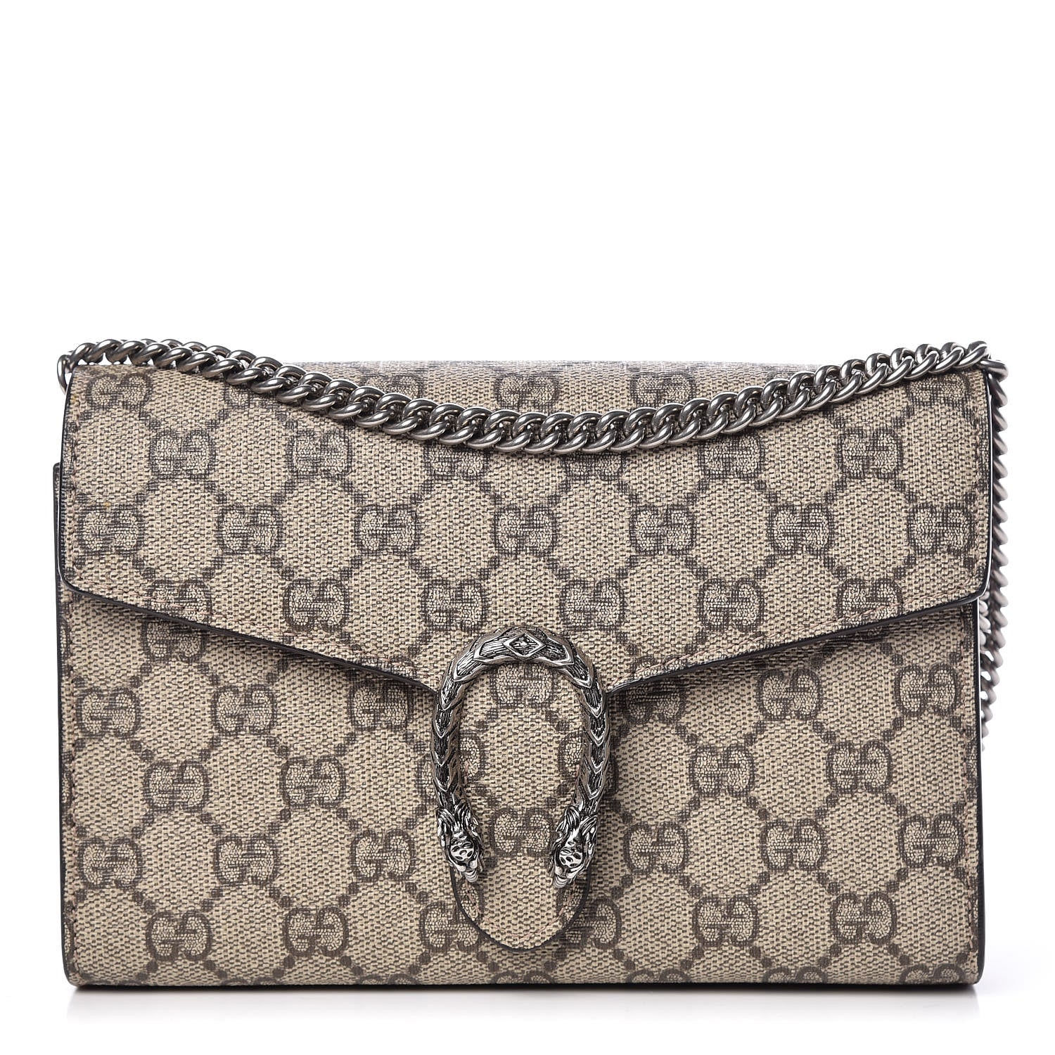 Gucci GG Supreme Monogram Mini Dionysus Chain Wallet Beige Vulcanic Red 1 of 10