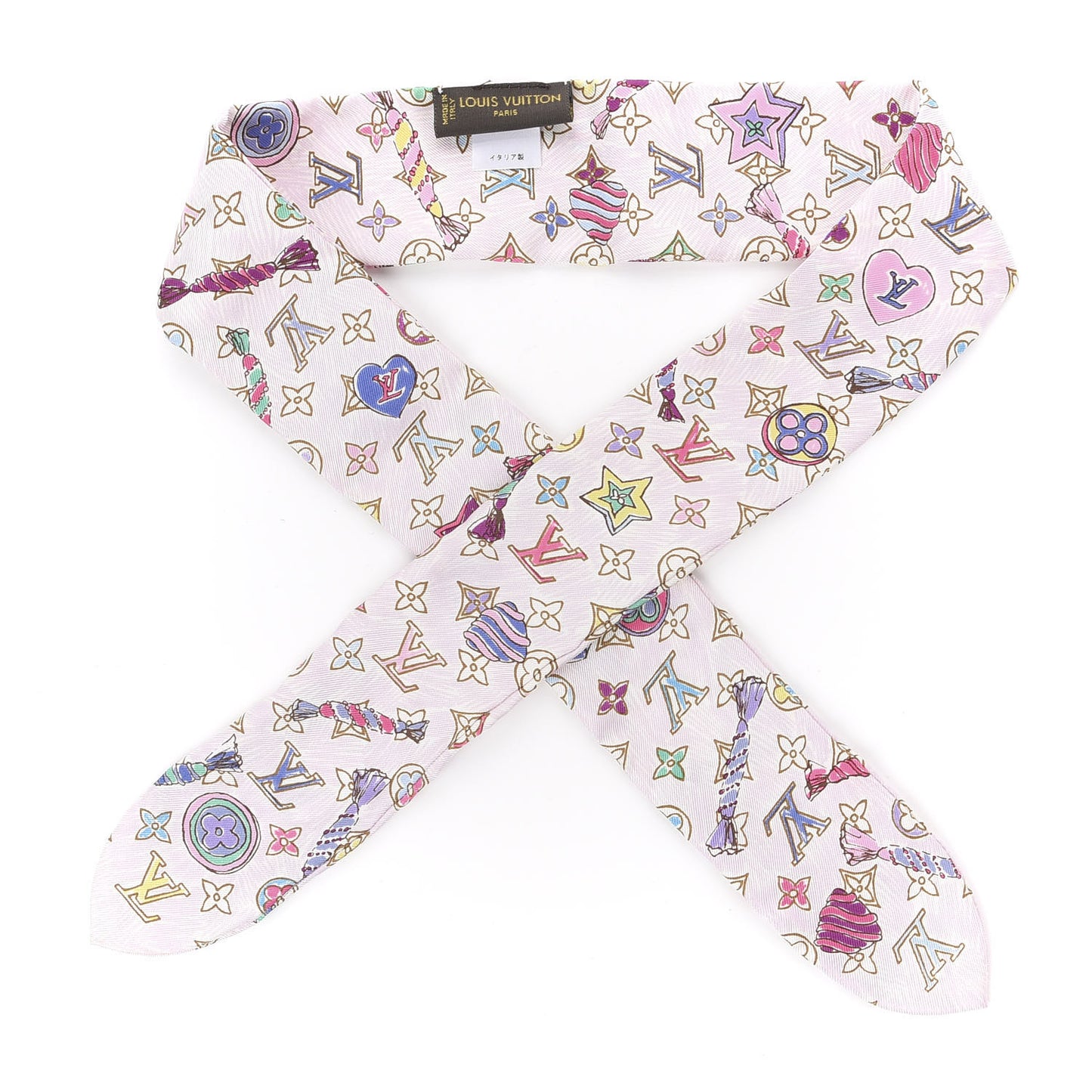 Silk Monogram Bijou Bandeau Pink