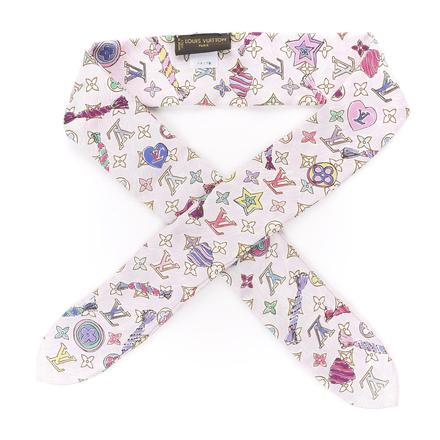 Louis Vuitton Silk Monogram Bijou Bandeau Pink 1 of 2