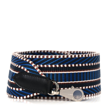 Hermes Toile Swift 50mm Sangle Cavale Shoulder Strap Bleu Zellige Indigo Black 1 of 6