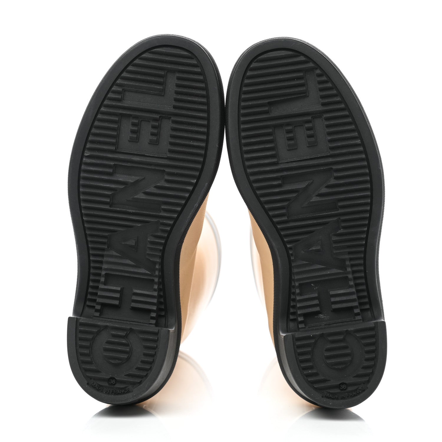 Chanel Rubber Logo Rain Boots 36 Beige 5 of 10