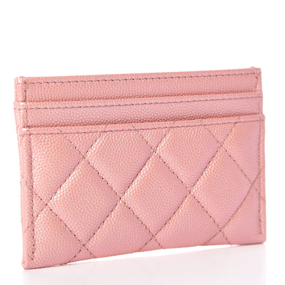 Chanel Iridescent Caviar Quilted Card Holder Pink 3 of 9
