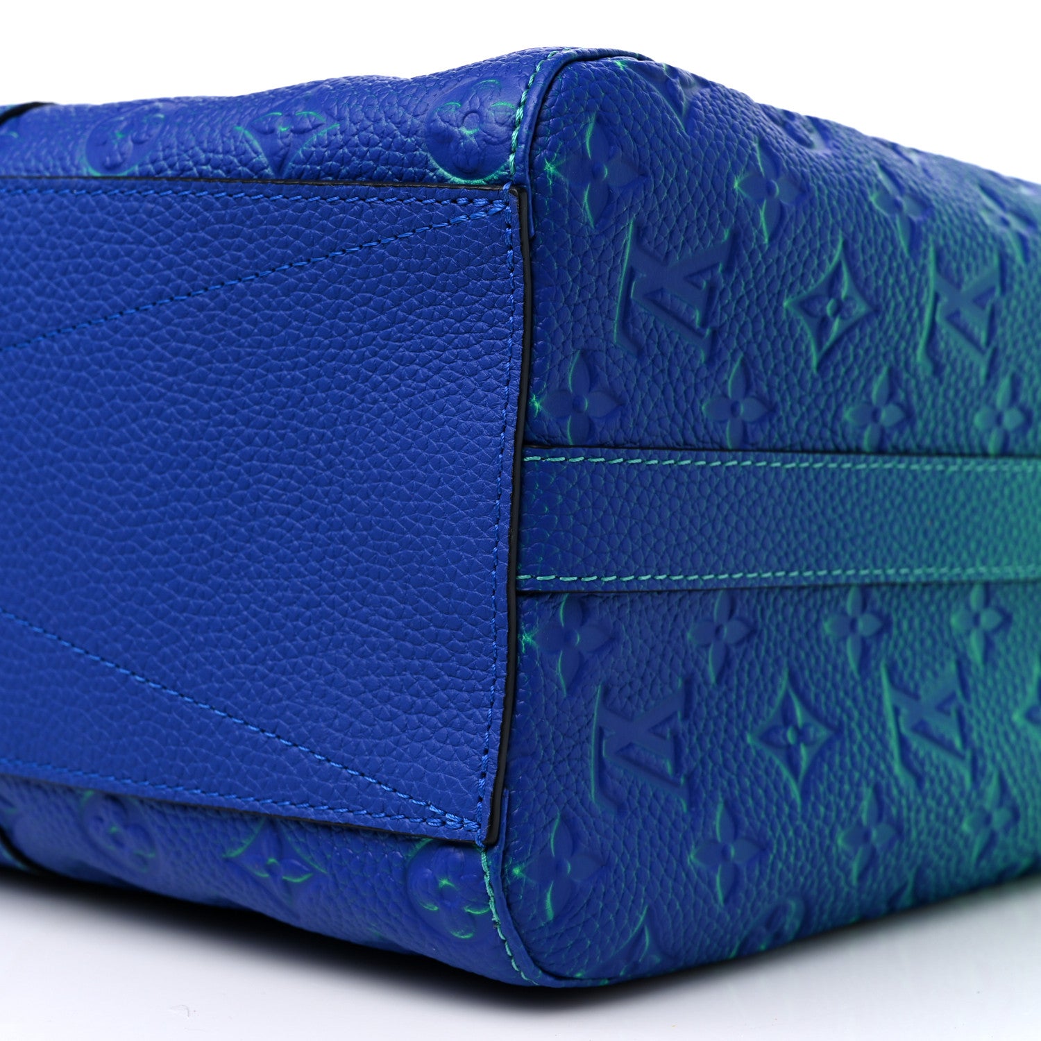 Louis Vuitton Taurillon Illusion Keepall Tote Bleu Vert 7 of 8