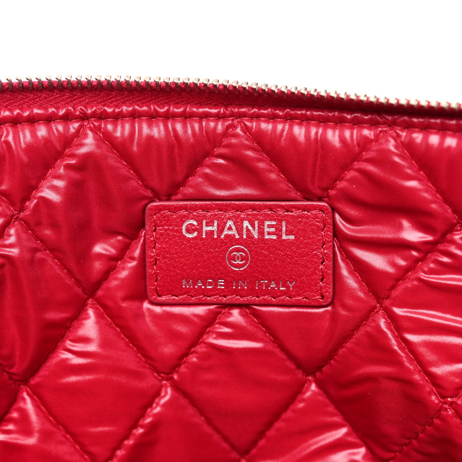 Chanel Sheepskin Quilted Large Vintage Mademoiselle Cosmetic Case Dark Pink 6 of 7