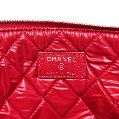 Chanel Sheepskin Quilted Large Vintage Mademoiselle Cosmetic Case Dark Pink 6 of 7