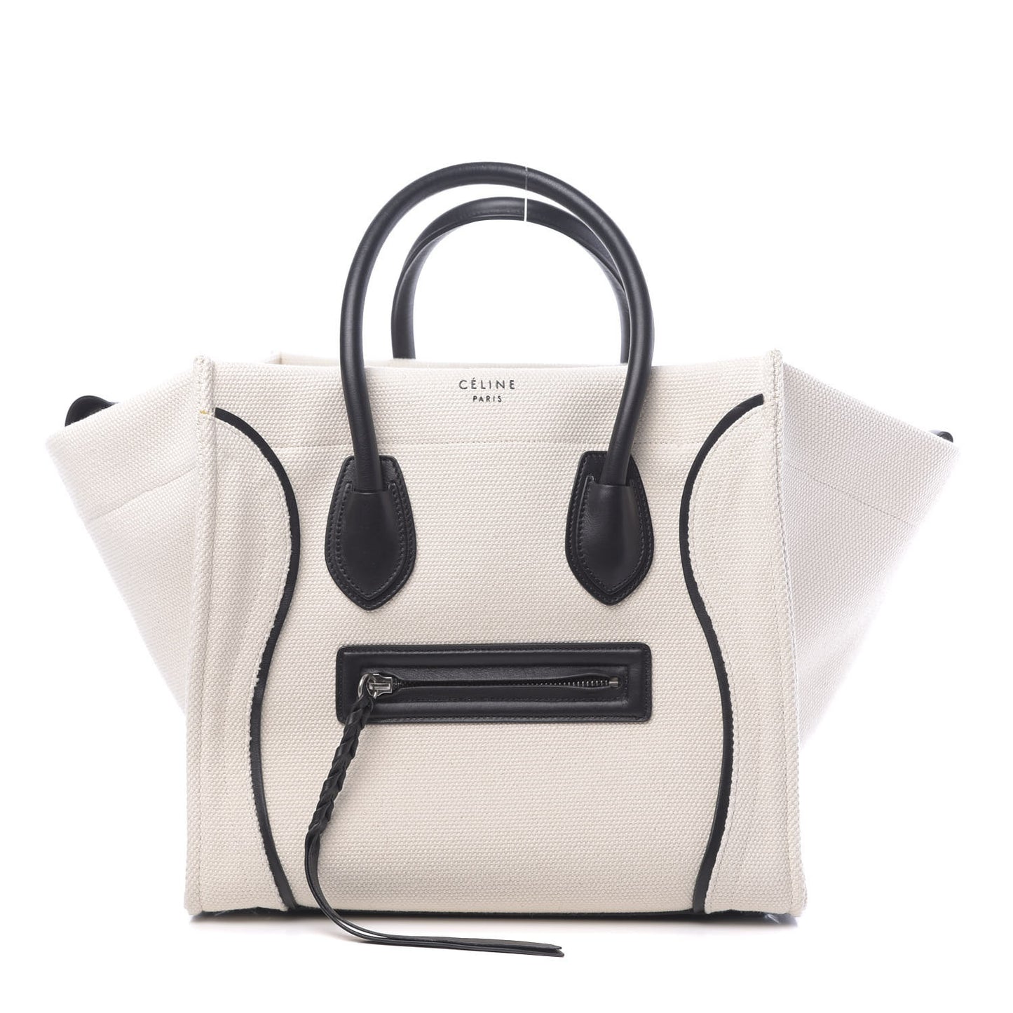 Cotton Canvas Medium Phantom Luggage White Black