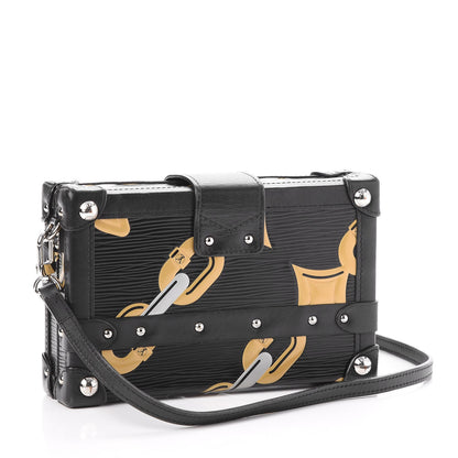 Louis Vuitton Epi Chain Flower Petite Malle Black 3 of 7