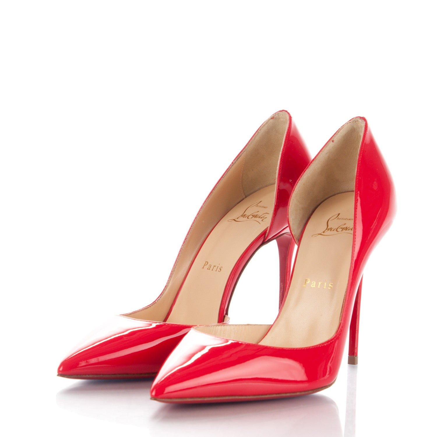 Christian Louboutin Patent Iriza 100 Pumps 38.5 Pavot 3 of 8