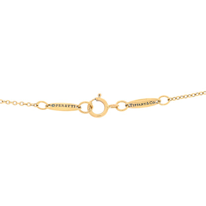 Tiffany 18K Yellow Gold Diamond 16mm Elsa Peretti Open Heart Pendant Necklace 5 of 5