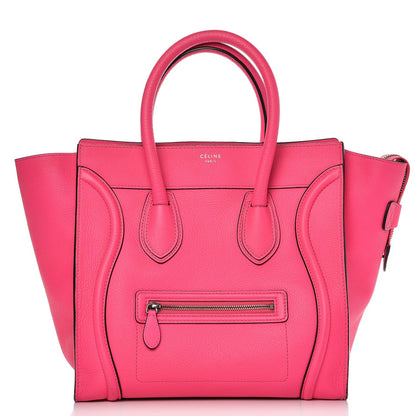 Celine Drummed Calfskin Mini Luggage Fluo Pink 1 of 12
