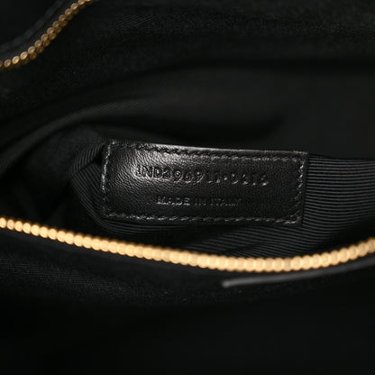 Saint Laurent Grain De Poudre Matelasse Chevron Monogram Shopping Bag Black 7 of 14