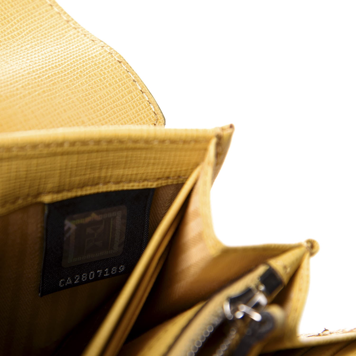Fendi Vitello Elite Flamingo 2Jours Continental Wallet Giallo Alchemy 9 of 9