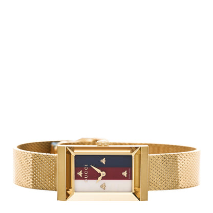 Gucci Stainless Steel 14mm Web G-Frame Quartz Watch Gold 2 of 5