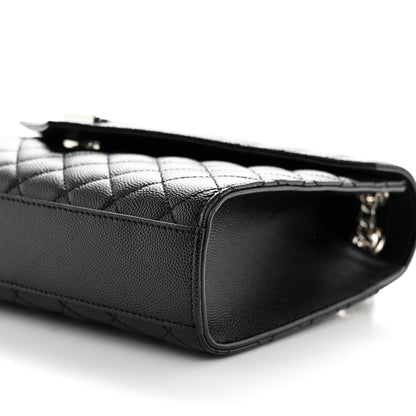 Saint Laurent Grain De Poudre Textured Mixed Matelasse Triquilt Medium Monogram Satchel Black 11 of 11