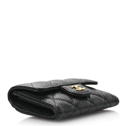 Chanel Caviar Quilted Flap Card Holder Wallet Black 4 of 9