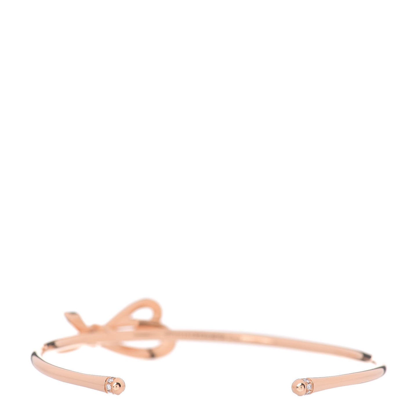18K Rose Gold Diamond Bow Cuff Bracelet