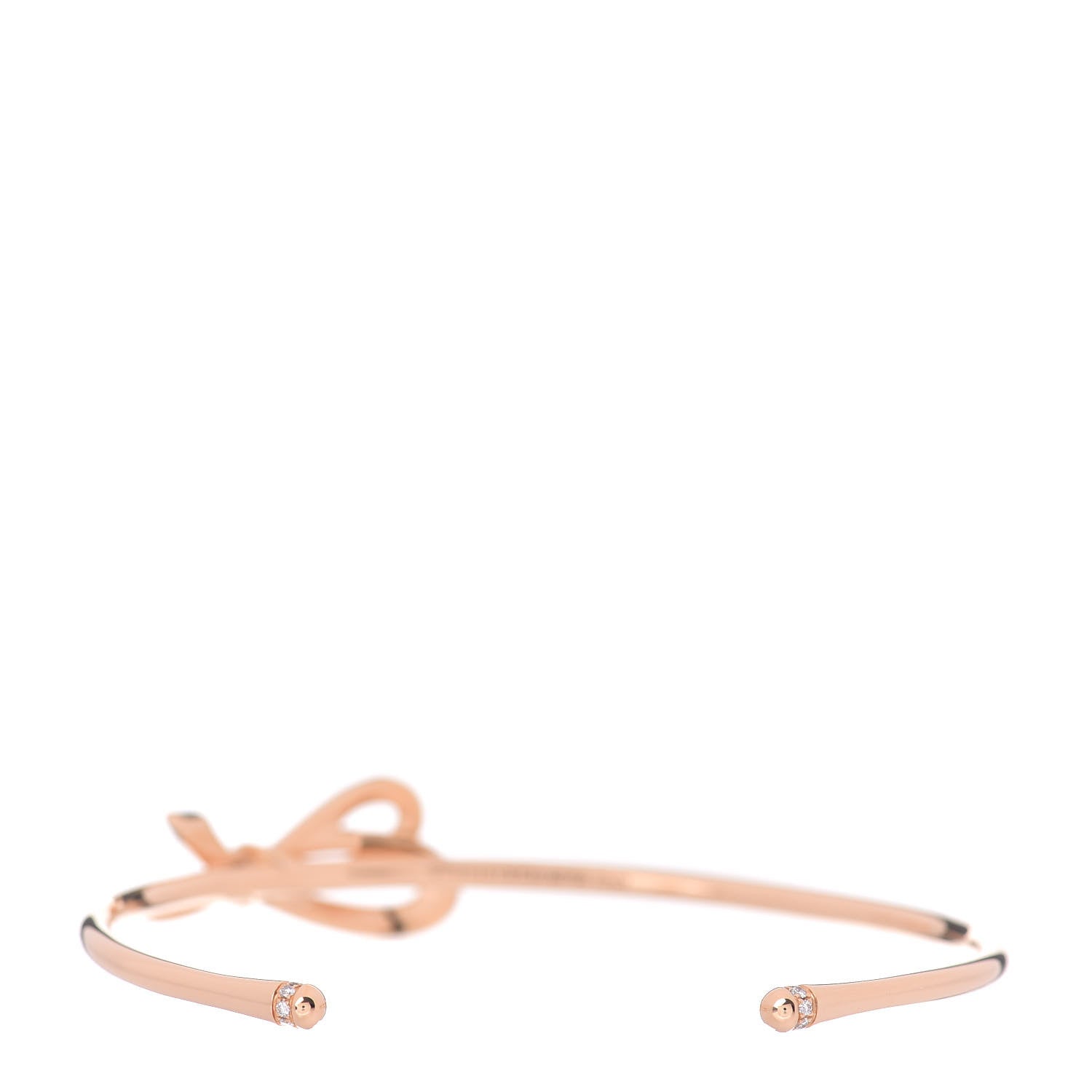 Tiffany 18K Rose Gold Diamond Bow Cuff Bracelet 3 of 4