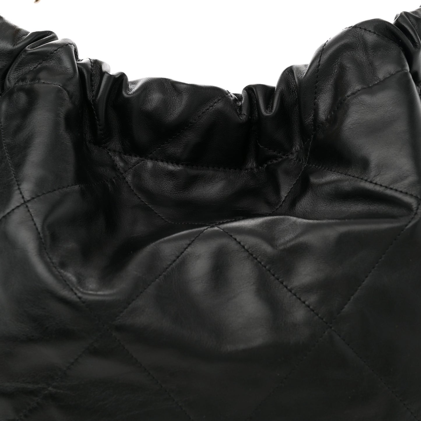 Shiny Calfskin Quilted Chanel 22 Black