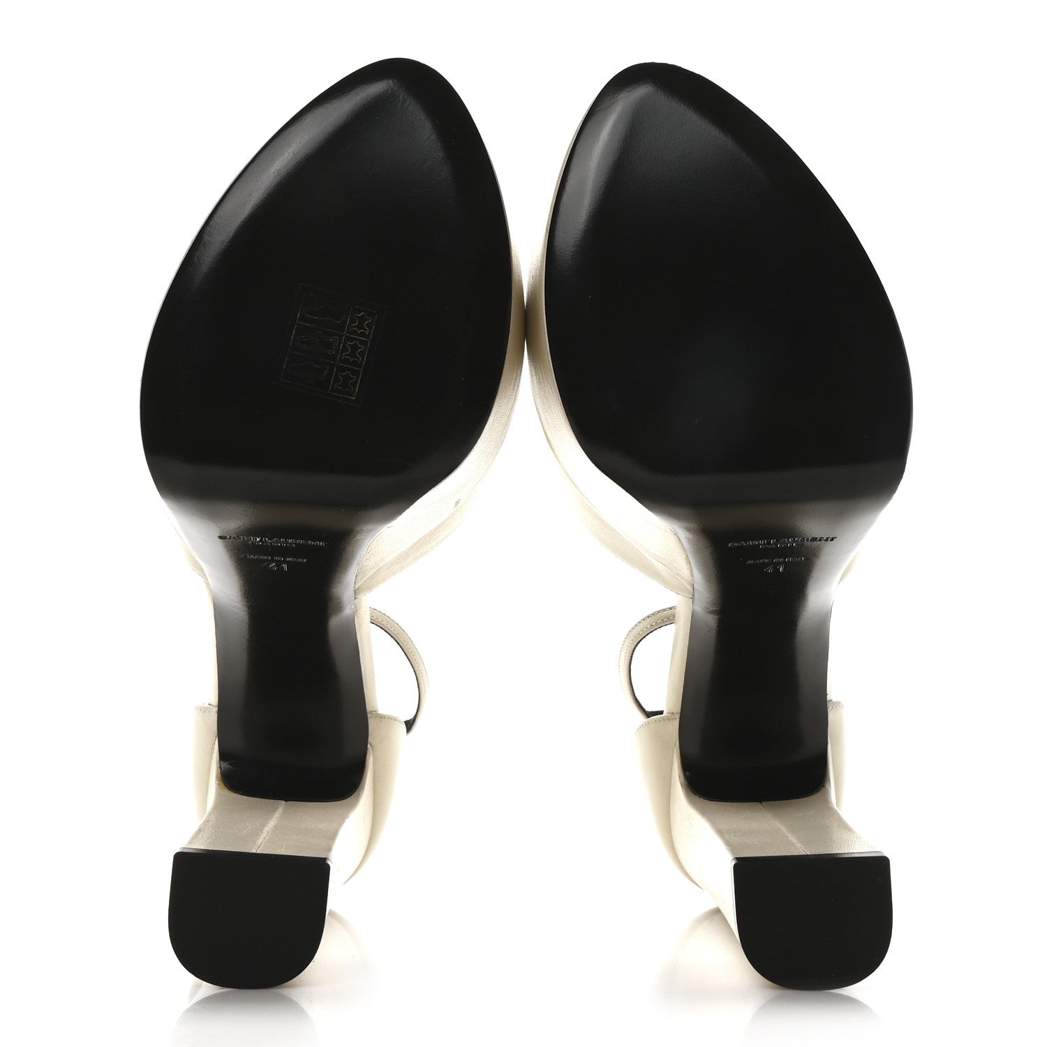 Saint Laurent Goatskin Belfagor Jodie 95 Platform Sandals  41 Pearl 6 of 9
