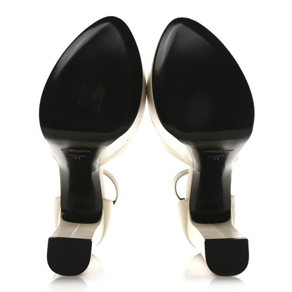 Saint Laurent Goatskin Belfagor Jodie 95 Platform Sandals  41 Pearl 6 of 9