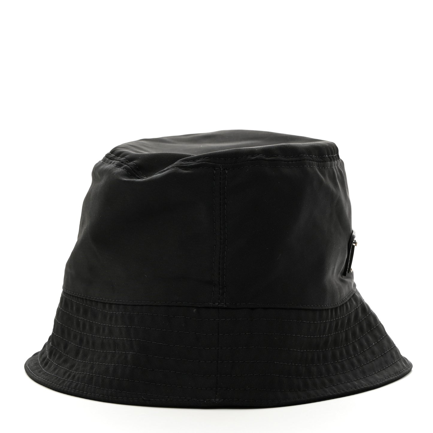Re-Nylon Metal Triangle Logo Womens Bucket Hat M Black