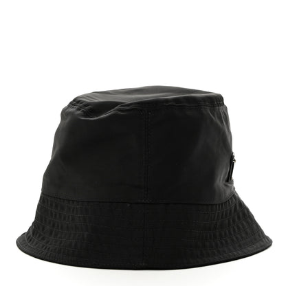 Prada Re-Nylon Metal Triangle Logo Womens Bucket Hat M Black 3 of 8