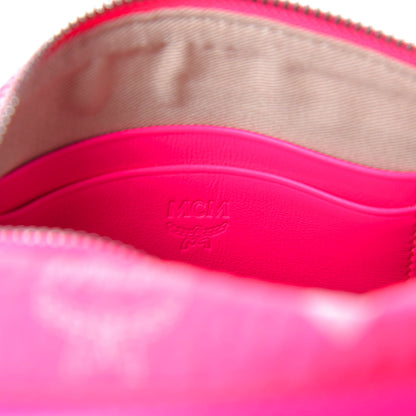 MCM Visetos Small Original Crossbody Bag Neon Pink 8 of 9