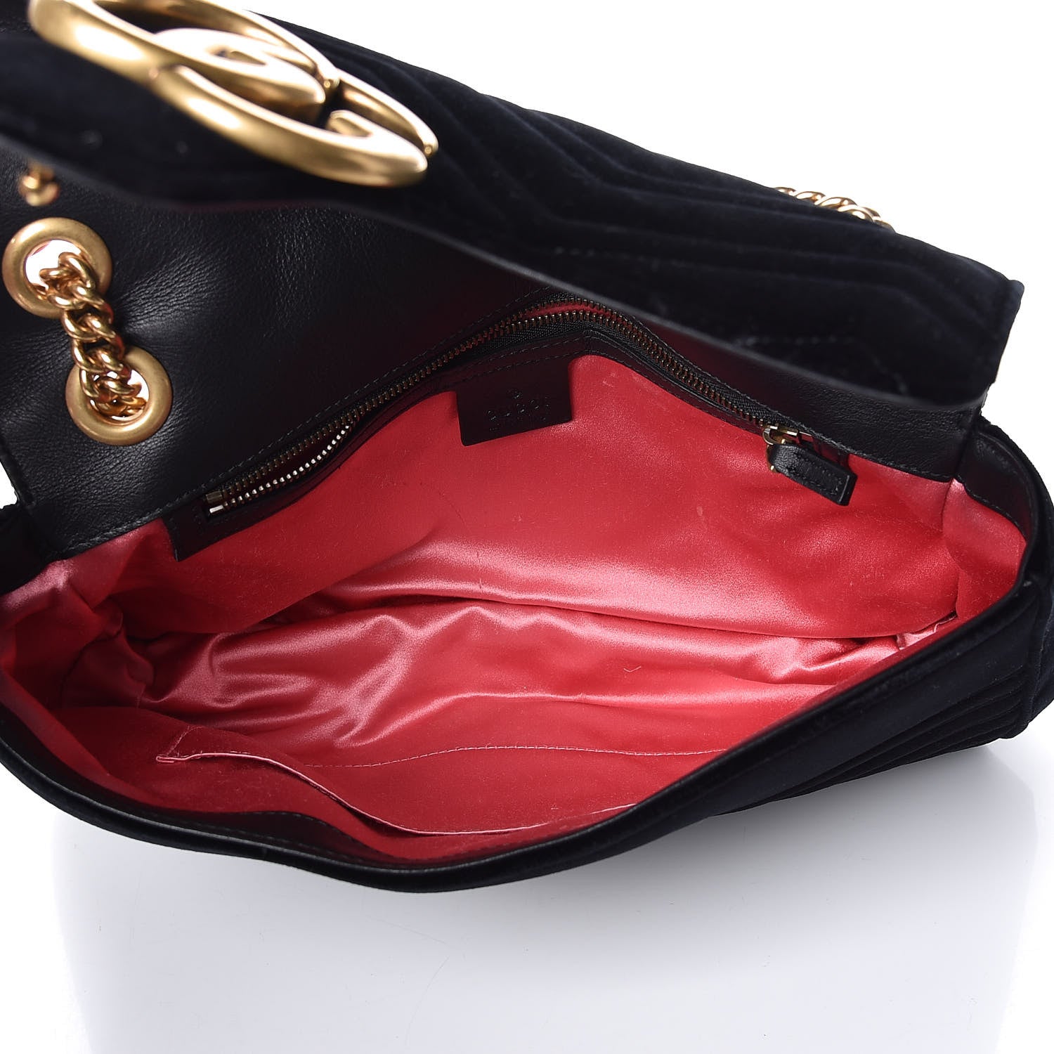 Gucci Velvet Matelasse Medium GG Marmont Shoulder Bag Black 5 of 11