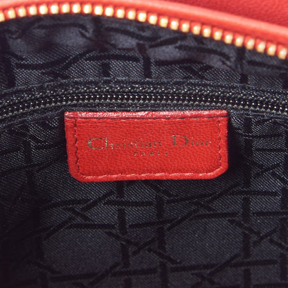 Christian Dior Lambskin Cannage Medium Lady Dior Red 7 of 9
