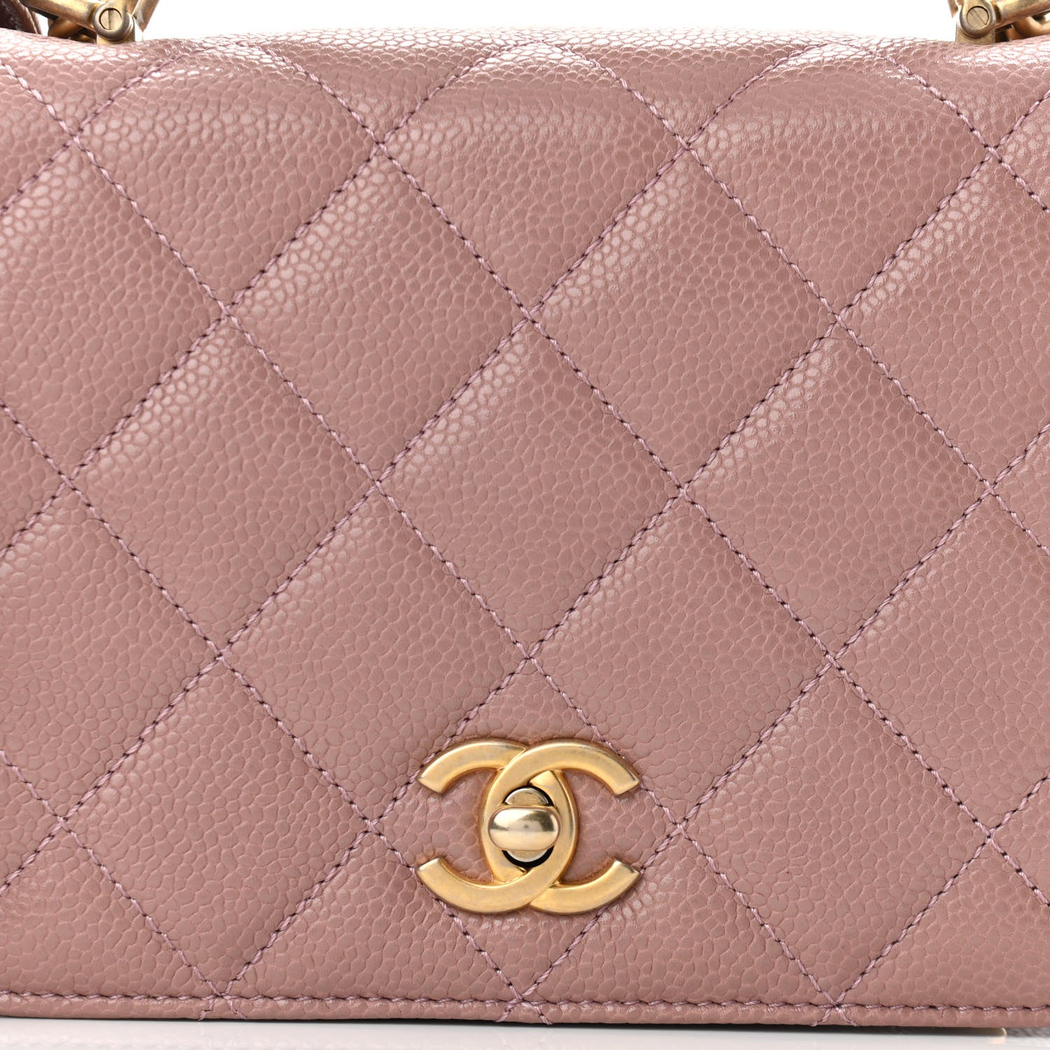 Chanel Caviar Mini Carry Around Flap Bag Light Pink 8 of 10