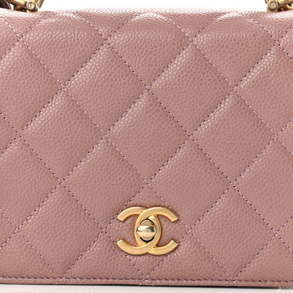 Chanel Caviar Mini Carry Around Flap Bag Light Pink 8 of 10