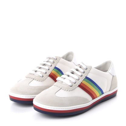 Gucci Suede Rainbow Womens G74 Sneakers 35 White 3 of 9