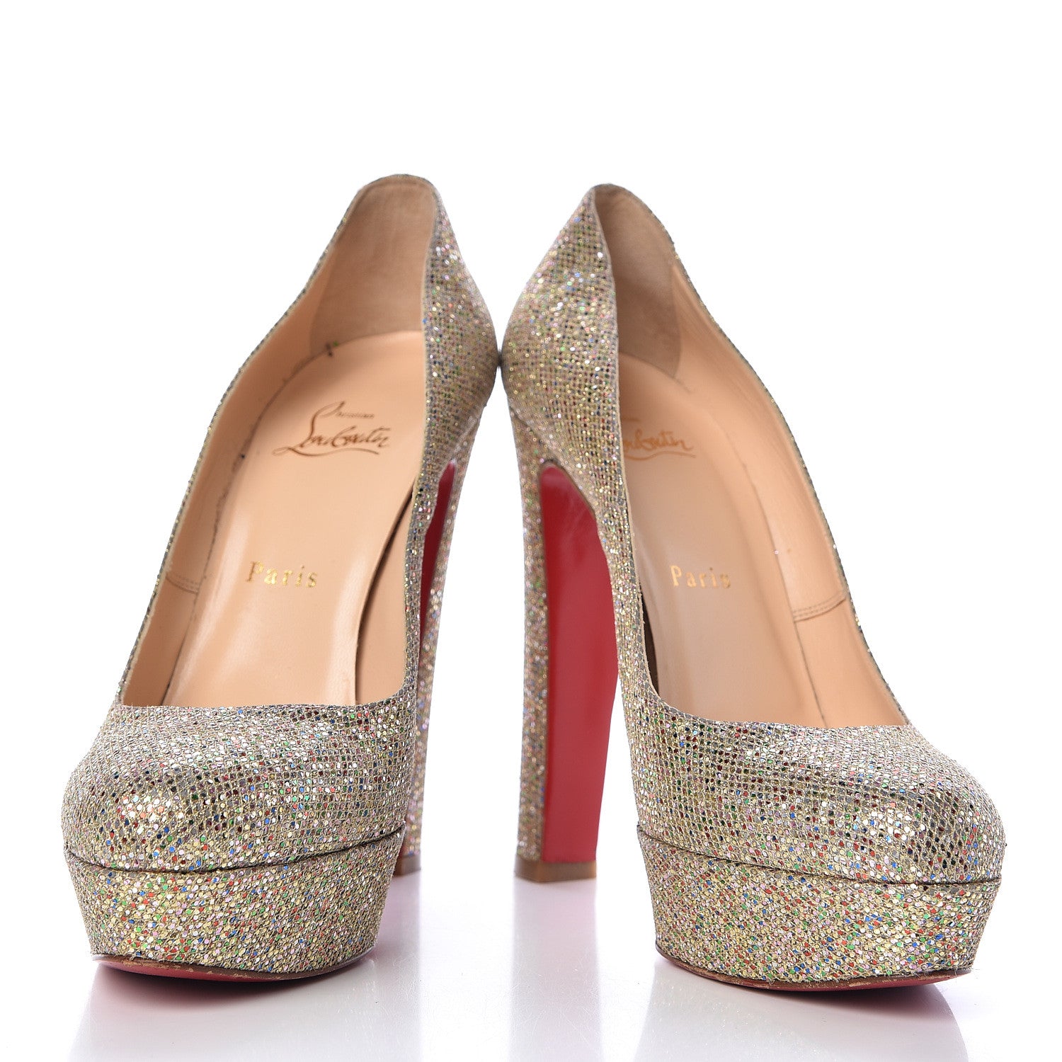 Christian Louboutin Glitter Bibi 140 Pumps 39 Gold 5 of 11