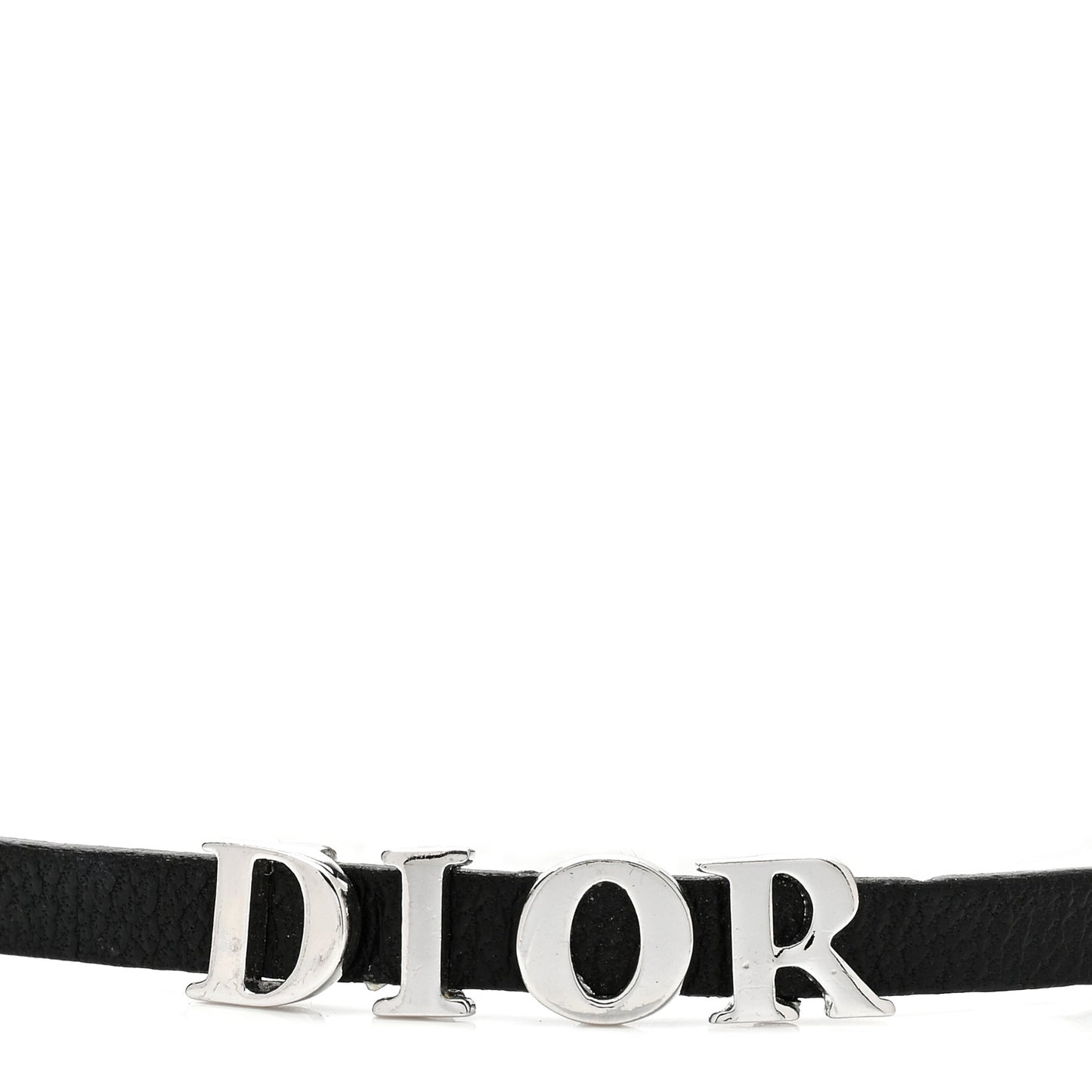 Lambskin Dior Logo Choker Necklace Black
